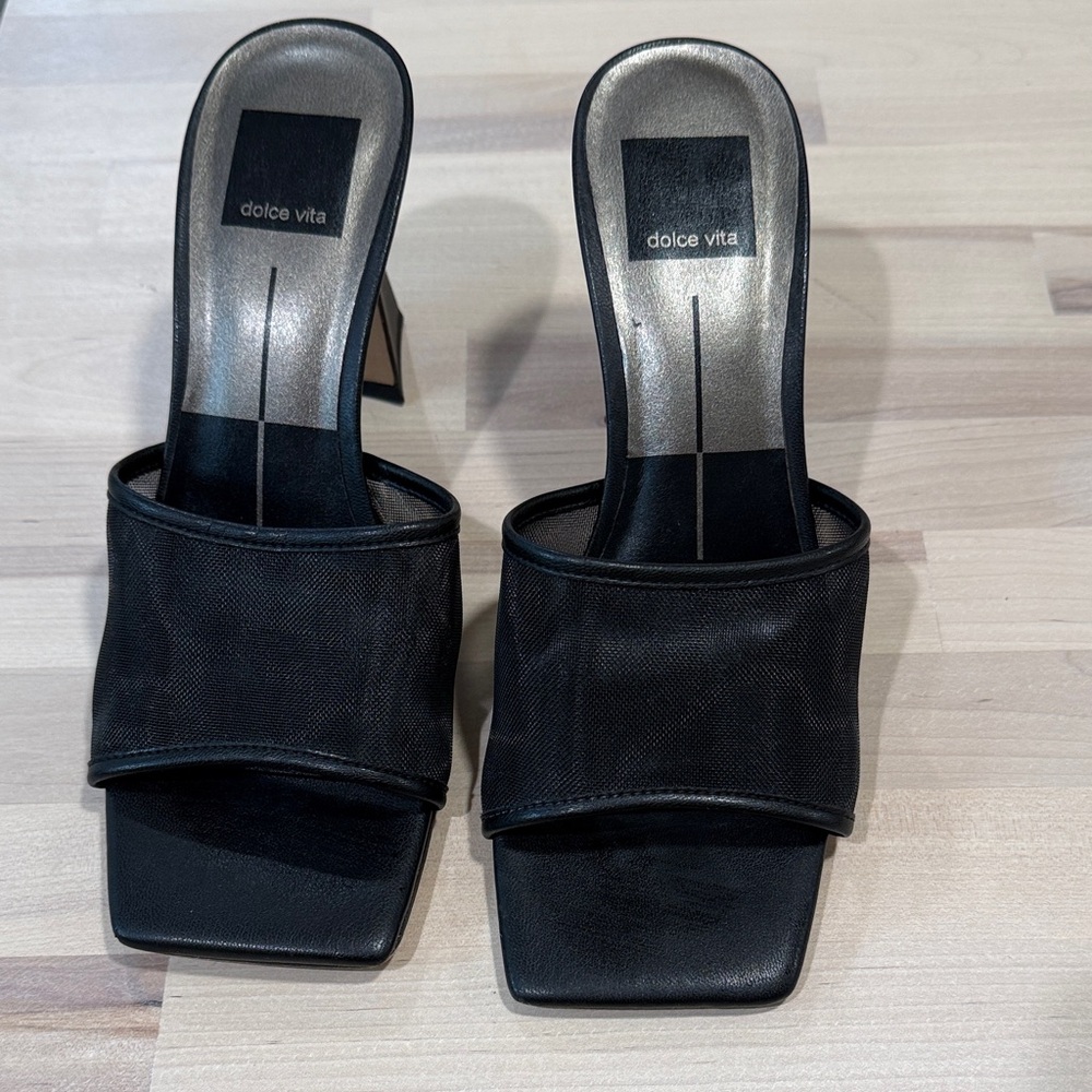 Dolce Vita Black Square-Toe Heels